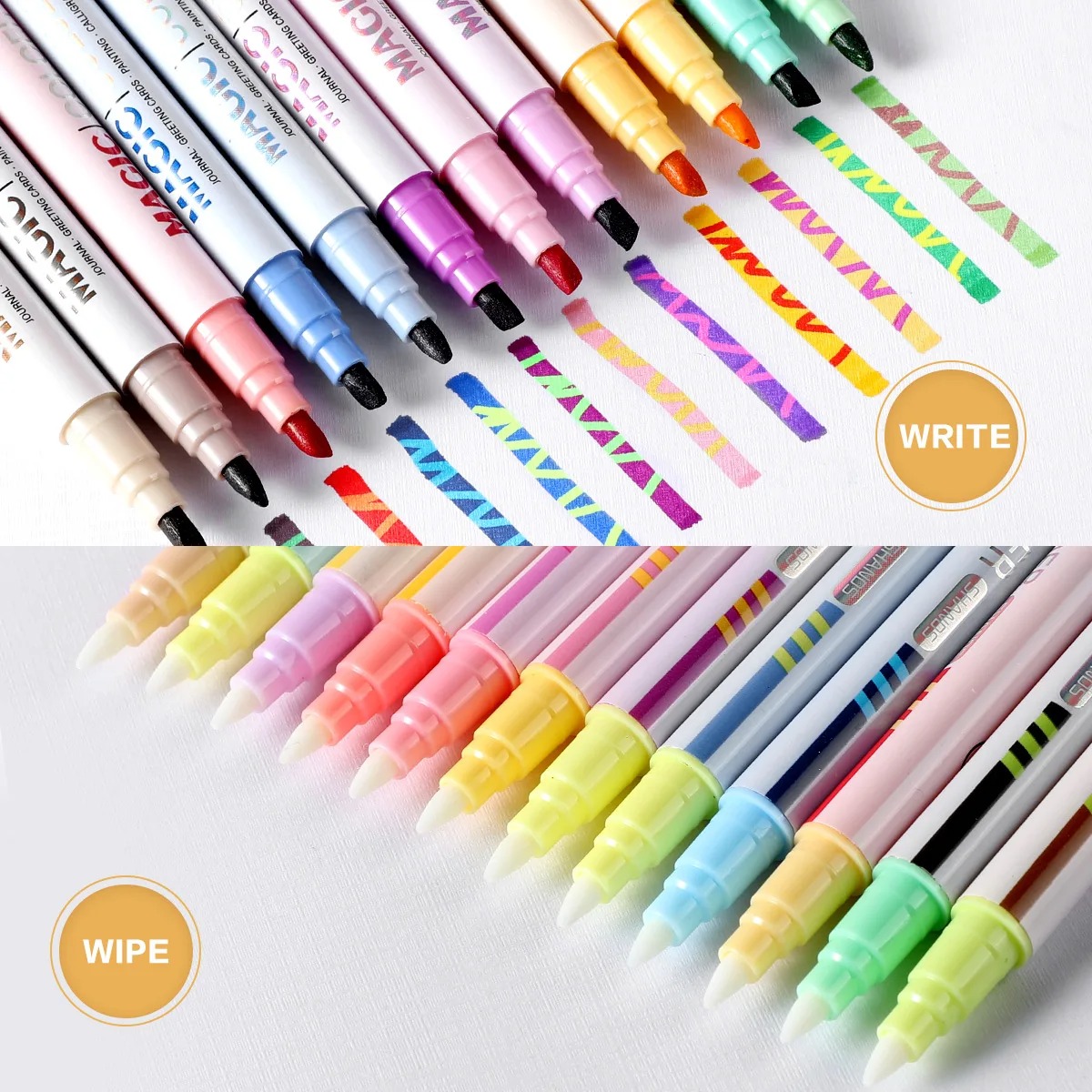 Pastel Highlighter Set Double Ended - Набор из 12 двусторонних волшебных маркеров-хайлайтеров