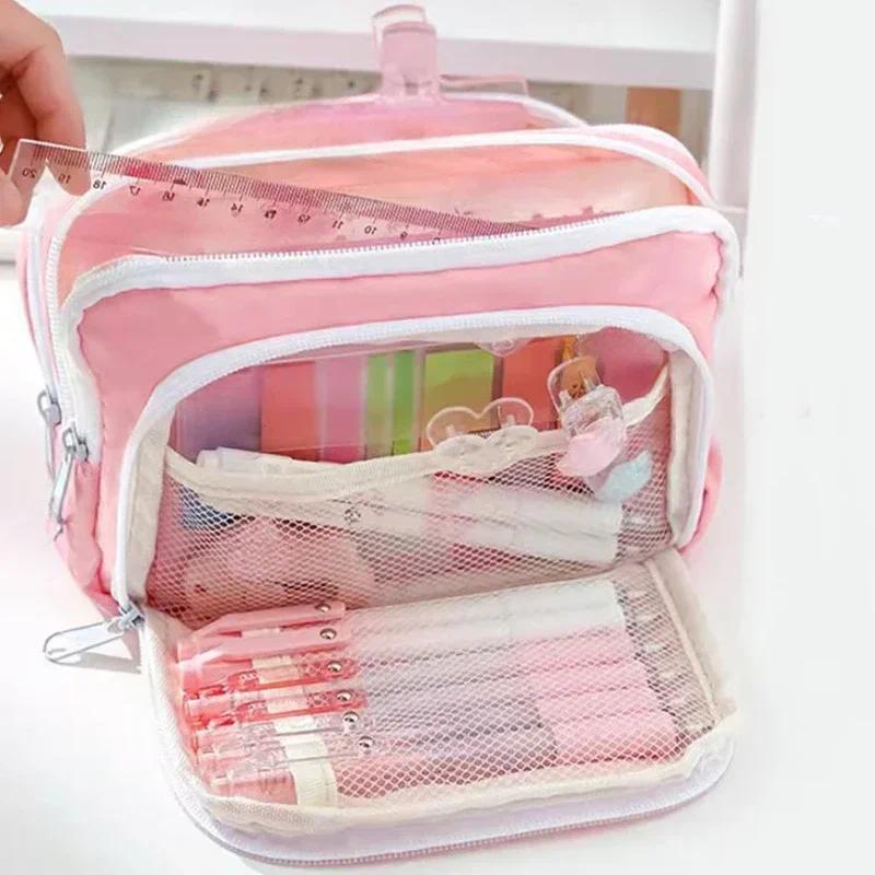 Aesthetic Large Pencil Case Pouch - Портативный пенал большой вместимости, эстетичный, с