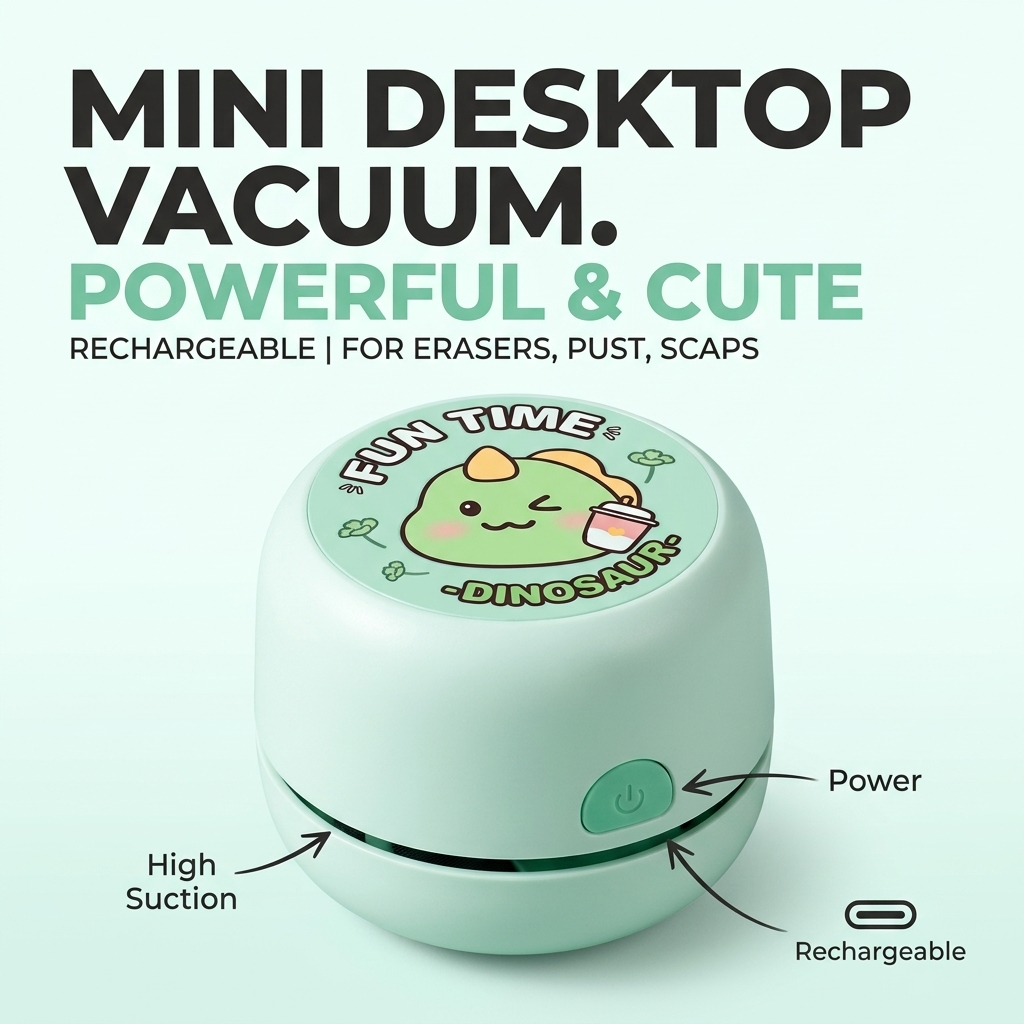 Mini Desktop Vacuum Cleaner For Eraser Dust - Настольный пылесос, миниатюрный, перезаряжаемый, беспроводной, портативный,