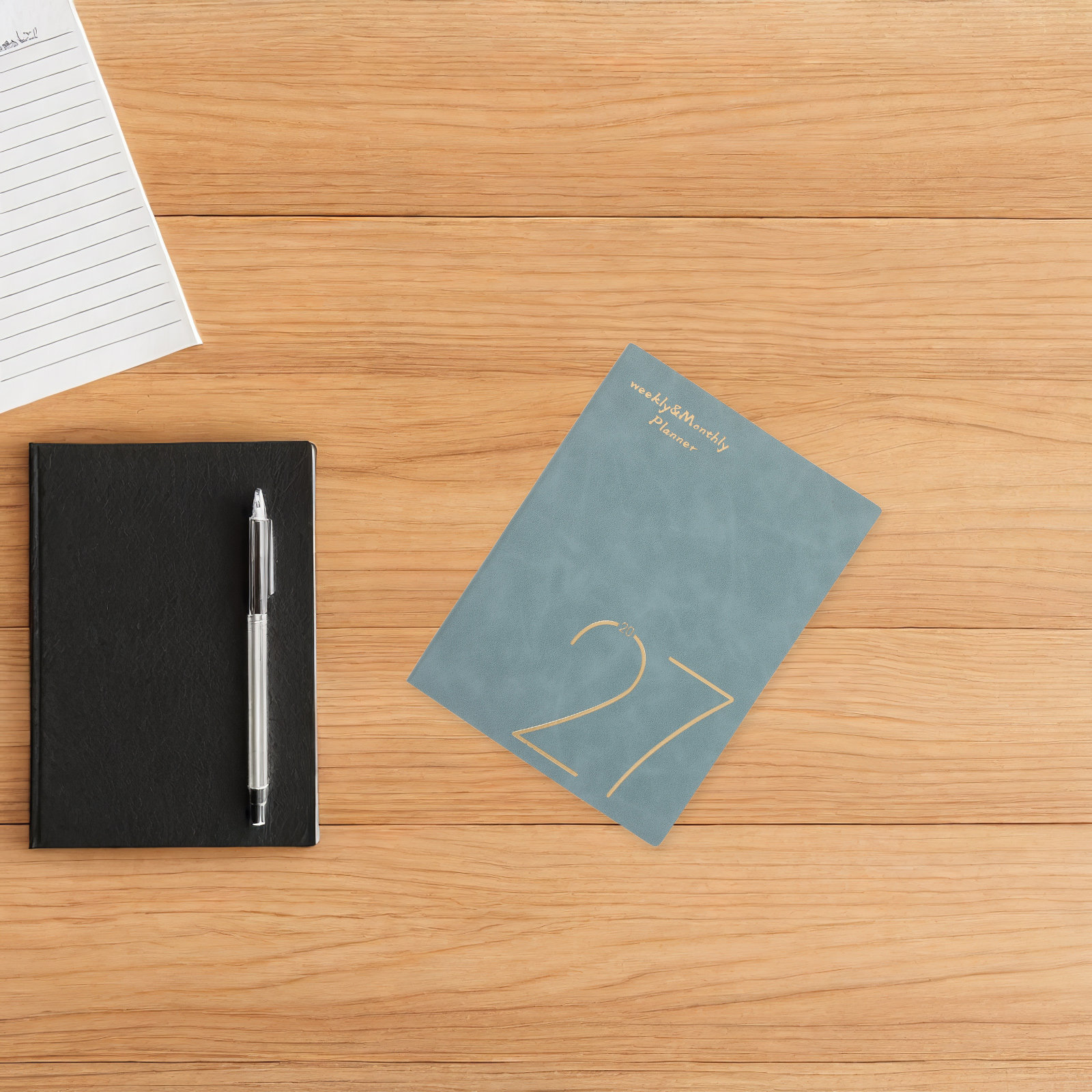 Spiral Bound Grid Notebook A5 - Еженедельный и ежемесячный планер-блокнот 2027 года,