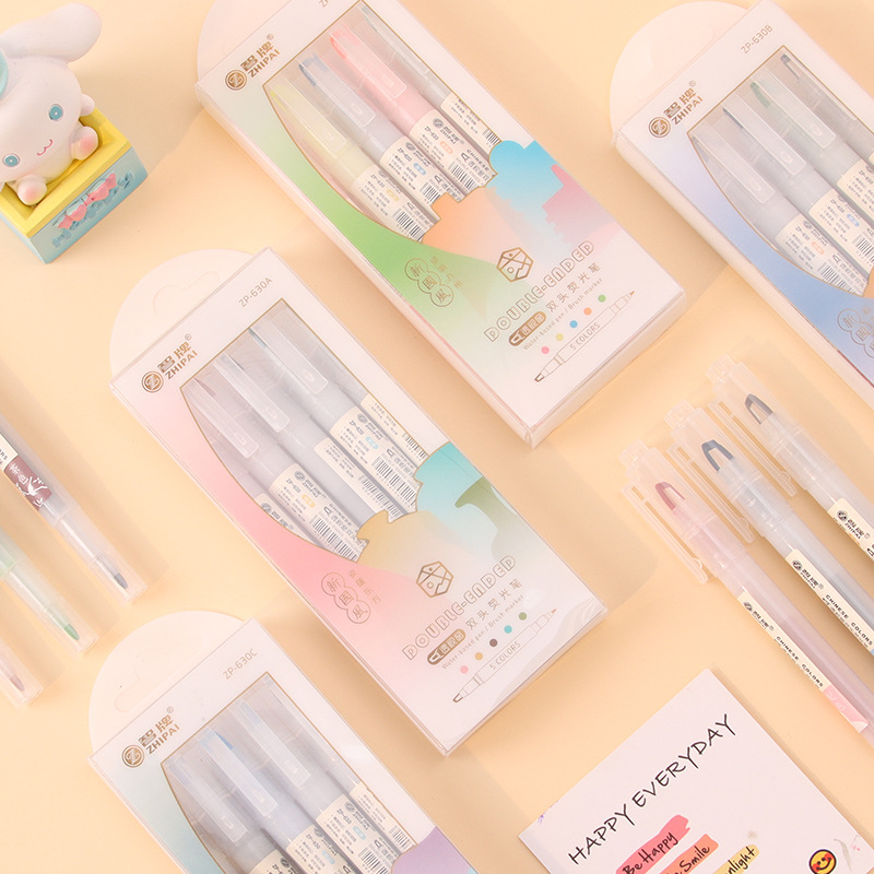 5 шт./компл. ручки-маркеры с д – обзор и цена Pastel Highlighter Set Double Ended