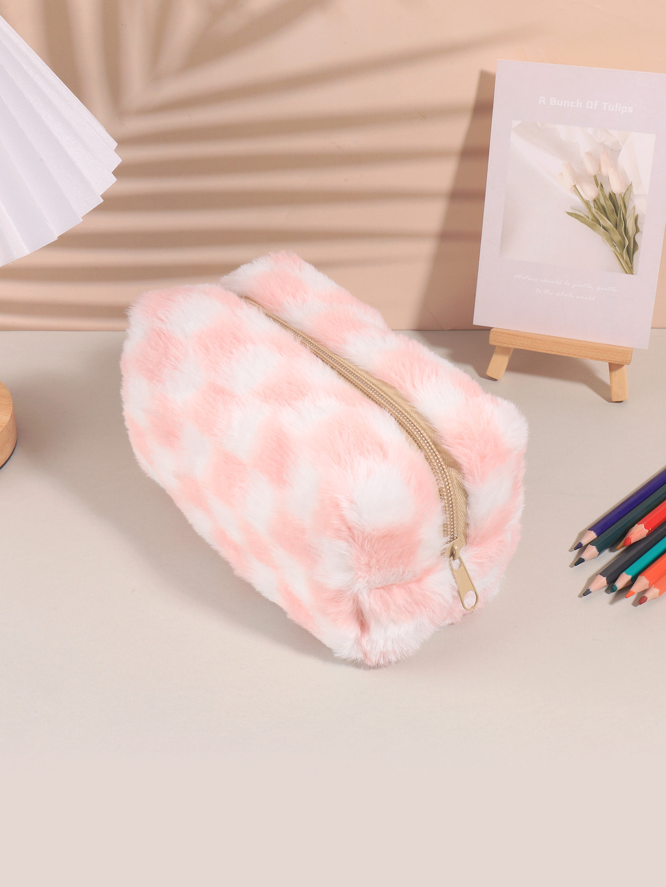Милый корейский пенал в клетку – обзор и цена Aesthetic Large Pencil Case Pouch
